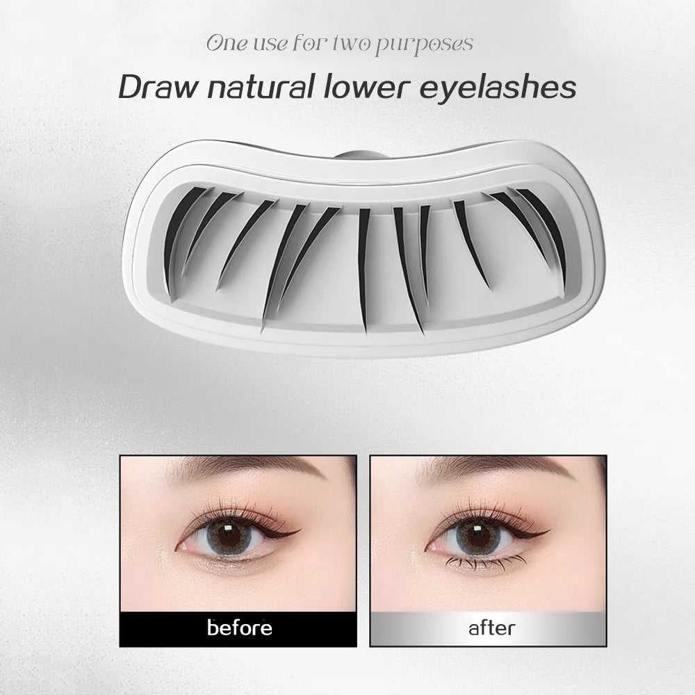 Lower Eyelashes Stamp, Double Head with Liquid Eyeliner, Natural Lower Eyelashes Lasting Waterproof Eyelashes Stamp