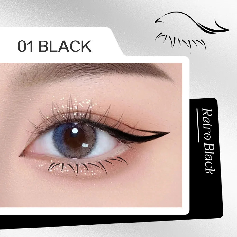 Lower Eyelashes Stamp, Double Head with Liquid Eyeliner, Natural Lower Eyelashes Lasting Waterproof Eyelashes Stamp